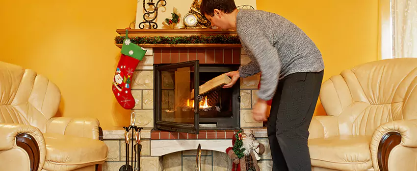 Rusted Metal Fireplace Restoration in Montclair, Virginia